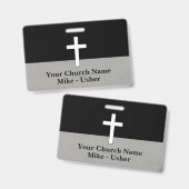 Willkommen Schwarz-weißer Christlicher Kirchenusch Ausweis (Vorder- & Rückseite)