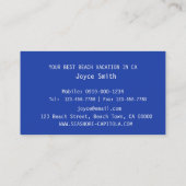 WILLKOMMEN! Seashell Blue & White Beach House Rent Visitenkarte (Rückseite)