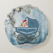 Willkommen sein Mädchen Rundes Kissen (Rückseite)