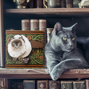 Willkommen Siamese Cat Mouse Fliese