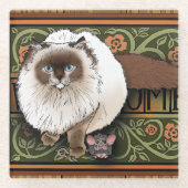 Willkommen Siamese Cat Mouse Glasuntersetzer (Vorderseite)