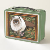 Willkommen Siamese Cat Mouse Metall Brotdose (Rückseite)