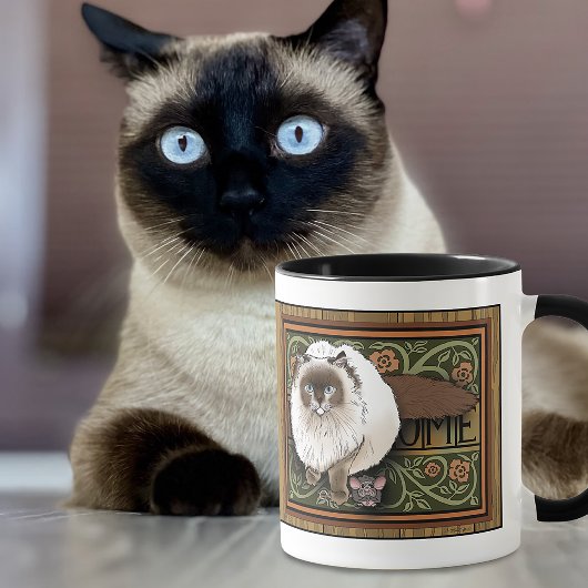 Willkommen Siamese Cat Mouse Tasse