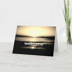 Willkommen Sie alle Beach Sunrise Wedding Dankeskarte