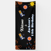 Willkommen Sign Boys Dart Gun Birthday Party Liefe Banner (Vertikal)