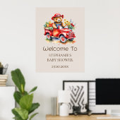 Willkommen Sign Cute Teddy Locale Grown Baby Showe Poster (Heimbüro)