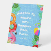 Willkommen Sign Fun Pool Party Schwimmen Geburtsta Sockelschild (Vorderseite)