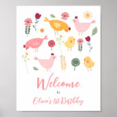 Willkommen Sign Little Chick Farm Barnyard Geburts Poster (Vorne)