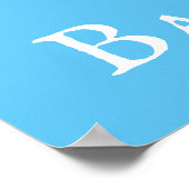Willkommen Simple Blue Typografy Baby Boy Dusche Poster (Ecke)