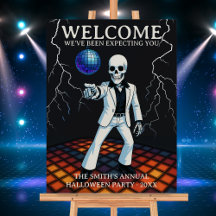 Willkommen Skeletton Spuk Disco Halloween-Party