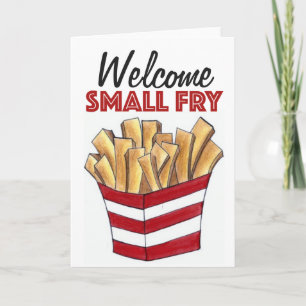 Willkommen Small Fry French Fries New Baby Card Ankündigung