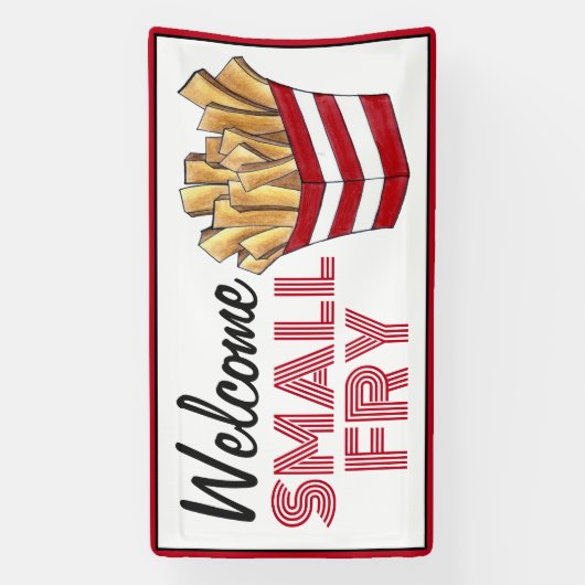 Willkommen Small Fry French Fries New Baby Dusche Banner (Vertikal)