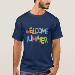 Willkommen Sommer farbenfrohe Urlaubstypografie T-Shirt