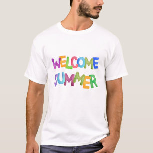 Willkommen Sommer farbenfrohe Urlaubstypografie T-Shirt