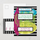 Willkommen Sommerzeit Einladungspostkarte (Vorne/Hinten)