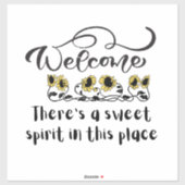 Willkommen Sonnenblume Aufkleber (Blatt)