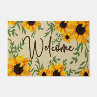 Willkommen Sonnenblume Doormat, Gardener Lover Mat Fußmatte