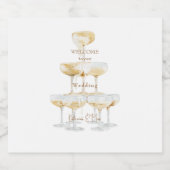 Willkommen Sparkling Wine Tower Individuellen Name Schaumweinetikett (Einzelnes Label)