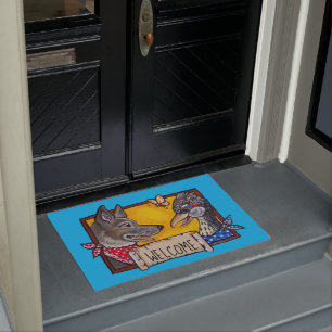 Willkommen Südwest Coyote Roadrunner Animal Fun Ar Fußmatte