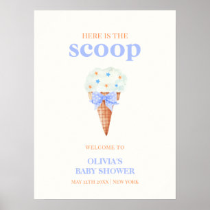 Willkommen Summer Bow Star Ice Cream Baby Dusche Poster