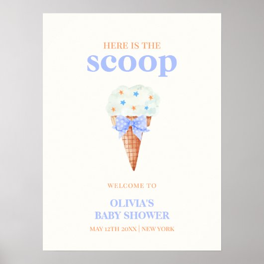 Willkommen Summer Bow Star Ice Cream Baby Dusche Poster (Vorne)
