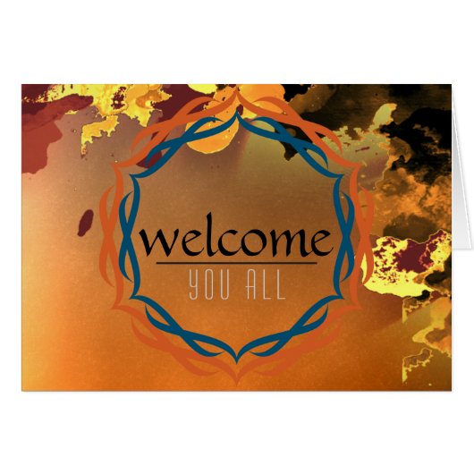 Willkommen Sunset Mandala Damask Red Black Clouds (Vorderseite (Horizontal))