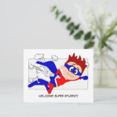Willkommen Super Student Bob Postcard zurück zur S Postkarte (Stehend Vorderseite)