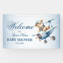 Willkommen Süßer Babybär-Pilot Blaues Flugzeug