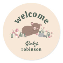Willkommen Sweet Woodland Baby Bear Round