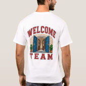 🚪 Willkommen Team-Mitarbeiter-Typografie 👕 T-Shirt (Rückseite)