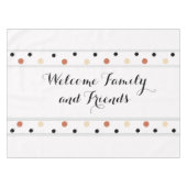 Willkommen Terra Cotta Sand Black Polka Dots Tischdecke (Vorderseite (Horizontal))