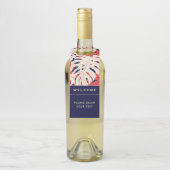 Willkommen | Tropischer Palmblättrig | Mietboot Flaschenanhänger (Auf Flasche)