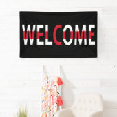 Willkommen überlagert auf England Flag (h) bnrt Banner (Insitu)