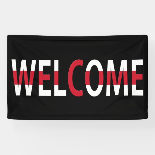 Willkommen überlagert auf England Flag (h) bnrt Banner (Horizontal)