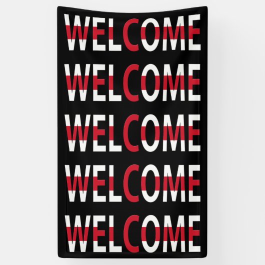 Willkommen überlagert auf England Flag (v) Seite Banner (Vertikal)