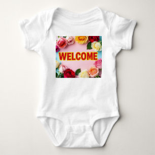Willkommen und danke auf baby strampler
