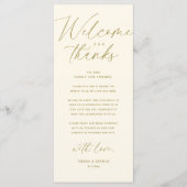 Willkommen und Danke, Platzierung Einstellungen Da Programm (Vorderseite)