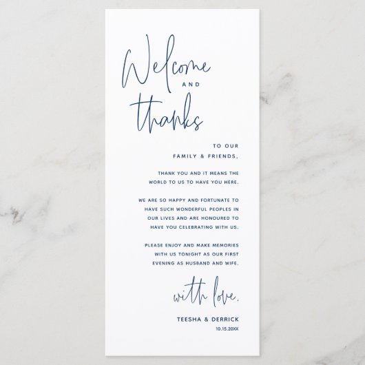 Willkommen und Danke, Platzierung Einstellungen Da Programm (Vorderseite)