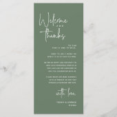 Willkommen und Danke, Platzierung Einstellungen Da Programm (Vorderseite)