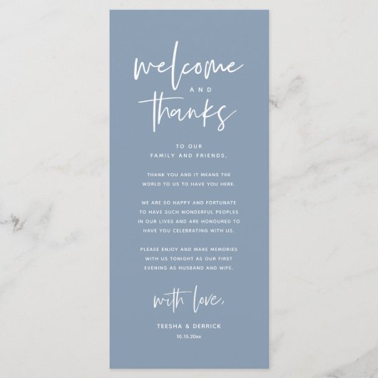 Willkommen und Danke, Platzierung Einstellungen Da Programm (Vorderseite)