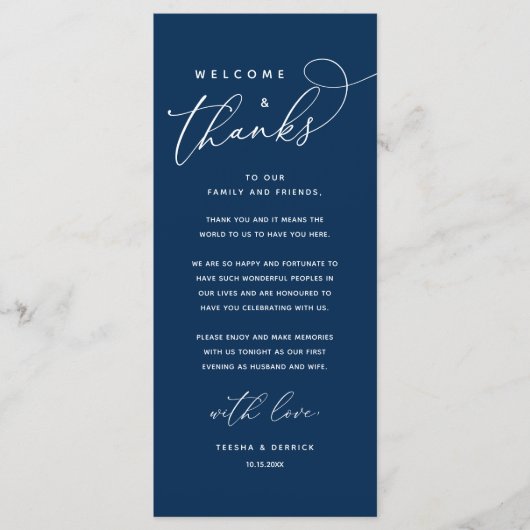 Willkommen und Danke, Platzierung Einstellungen Da Programm (Vorderseite)