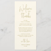 Willkommen und Danke, Platzierung Einstellungen Da Programm (Vorderseite)