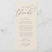 Willkommen und Danke, Platzierung Einstellungen Da Programm (Vorderseite)