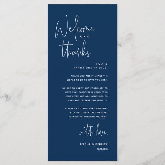 Willkommen und Danke, Platzierung Einstellungen Da Programm (Vorderseite)