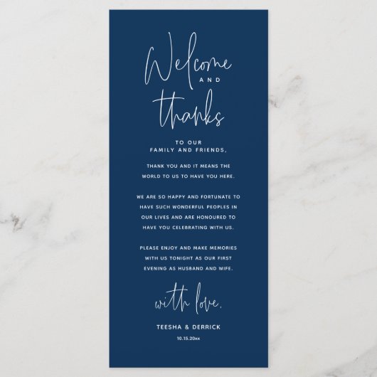 Willkommen und Danke, Platzierung Einstellungen Da Programm (Vorderseite)