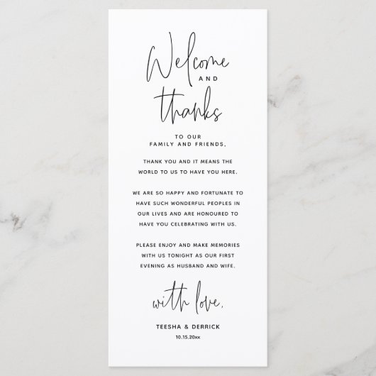 Willkommen und Danke, Platzierung Einstellungen Da Programm (Vorderseite)