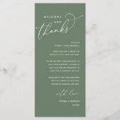 Willkommen und Danke, Platzierung Einstellungen Da Programm (Vorderseite)