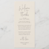 Willkommen und Danke, Platzierung Einstellungen Da Programm (Vorderseite)