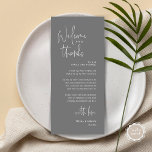 Willkommen und Danke, Platzierung Einstellungen Da Programm<br><div class="desc">Die perfekte Touch für Ihren Hochzeitsempfang - unsere elegante Hochzeitskarte mit dem Kartentitel "Welcome and danke"! Diese Karten sind so konzipiert, dass Sie jeden Gast an Ihrem besonderen Tag herzlich willkommen heißen. Sie sind der ideale Weg, um Ihren Tischen eine persönliche Touch hinzuzufügen. Diese Orts-Einstellungskarten sind einfach zu bedienen -...</div>