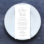 Willkommen und Danke, Platzierung Einstellungen Da Programm<br><div class="desc">Die perfekte Touch für Ihren Hochzeitsempfang - unsere elegante Hochzeitskarte mit dem Kartentitel "Welcome and danke"! Diese Karten sind so konzipiert, dass Sie jeden Gast an Ihrem besonderen Tag herzlich willkommen heißen. Sie sind der ideale Weg, um Ihren Tischen eine persönliche Touch hinzuzufügen. Diese Orts-Einstellungskarten sind einfach zu bedienen -...</div>